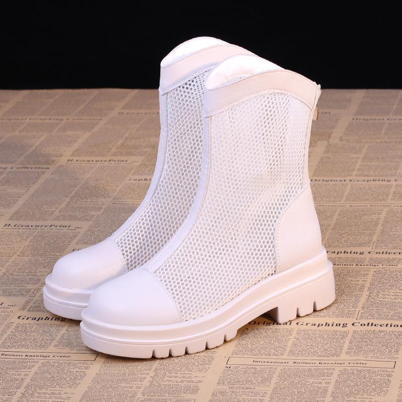 

Дышащие ботинки Мартина женские 2025 новые весенне-летние тонкие короткие ботинки универсальные повседневные на толстой подошве сетчатые полые прохладные ботинки 40