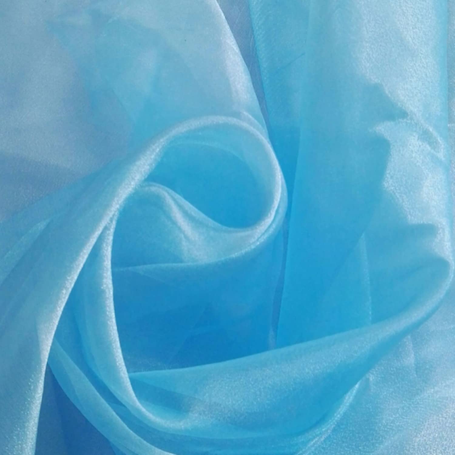 

moonfarm 19 Colors to Choose Organza 5m x 150cm Perfect for Solid Color Fabric From, High-Gloss Fabric, Wide, Crafts, (Light Blue) светло-синий