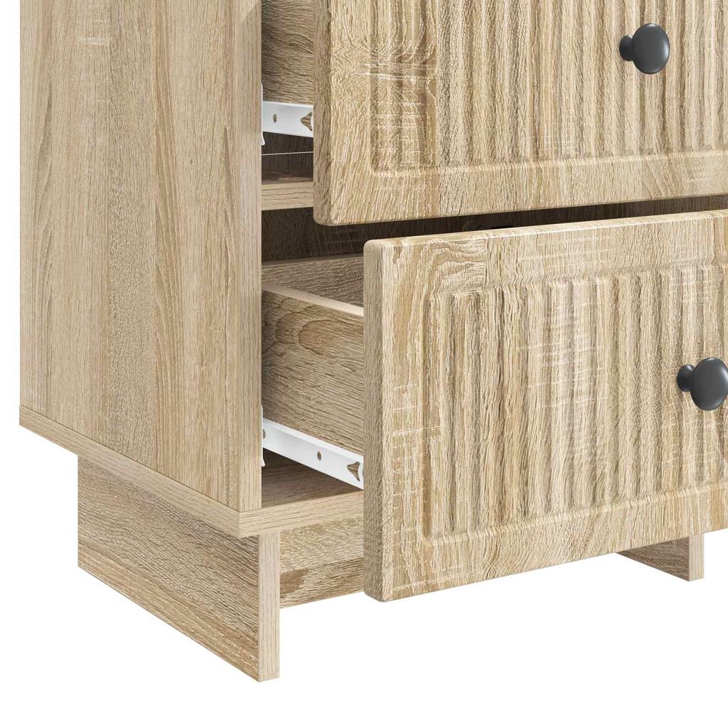 Nightstand Set 2 pcs Sonoma Oak Finish 43 x 34.5 x 47.5 cm Particleboard
