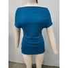 Summer Spring Fashion Women's Solid Color Short Sleeve Slouchy Neck Casual Tops