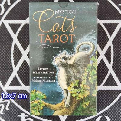 12x7 Cm Mystical Cats Tarot Without Paper Manual Card Game