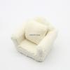 Dollhouse Plush Single Sofa with Cushions Mini Sofa Living Room Miniature Furniture Model Home Decor Doll Accessories-Miniatures