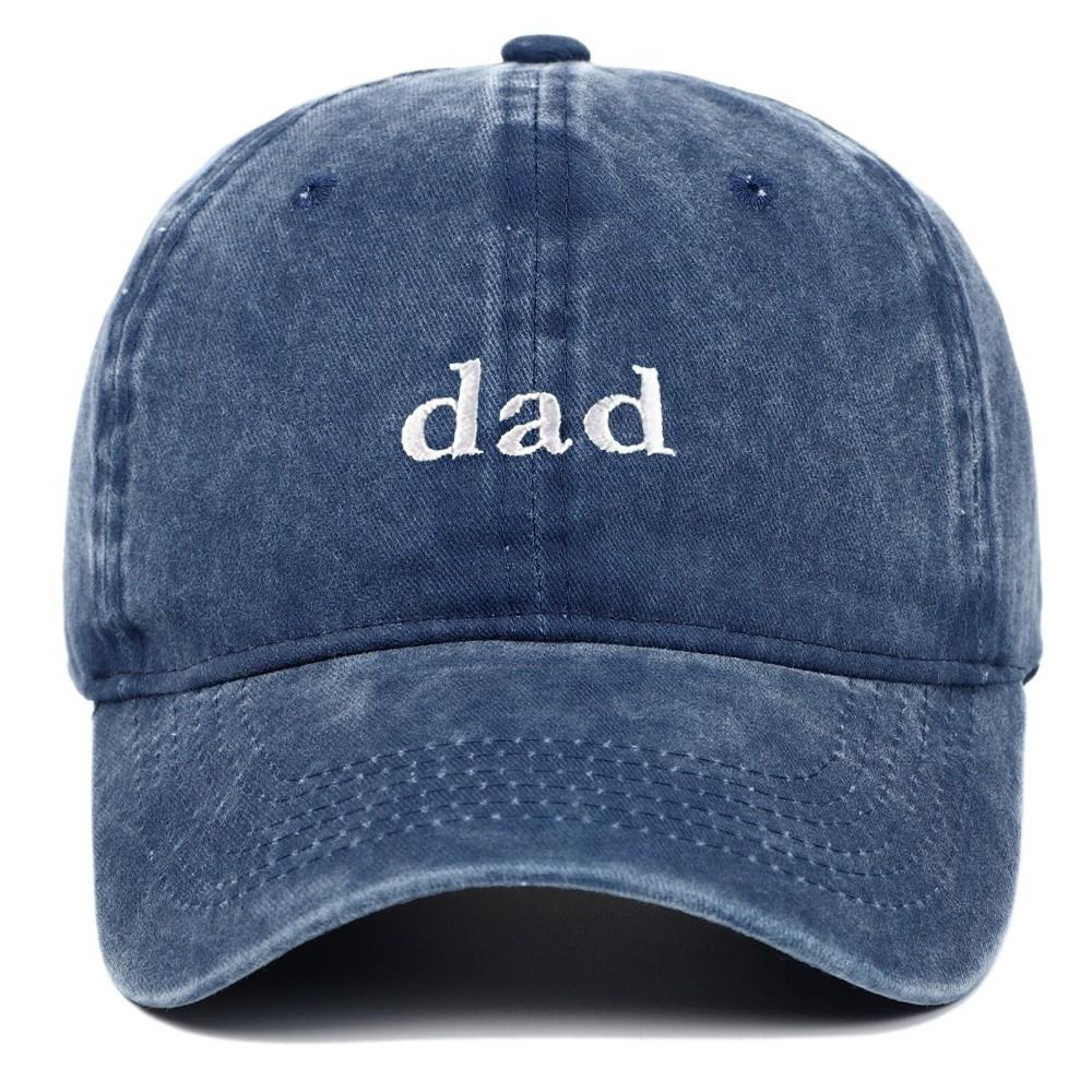 Retro Dad Mom Embroidery Baseball Cap Washed Cotton Adjustable Couple Cap Sunscreen Hats For Man Women