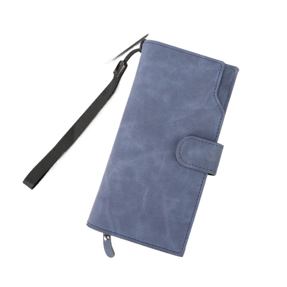 

Hasp Business Wallet PU Card Holder Simple Men Long Wallet Ladies синий