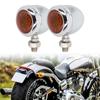 2Pcs Chrome Amber Motorcycle Turn Signal Blinker Light For  Motorcycle