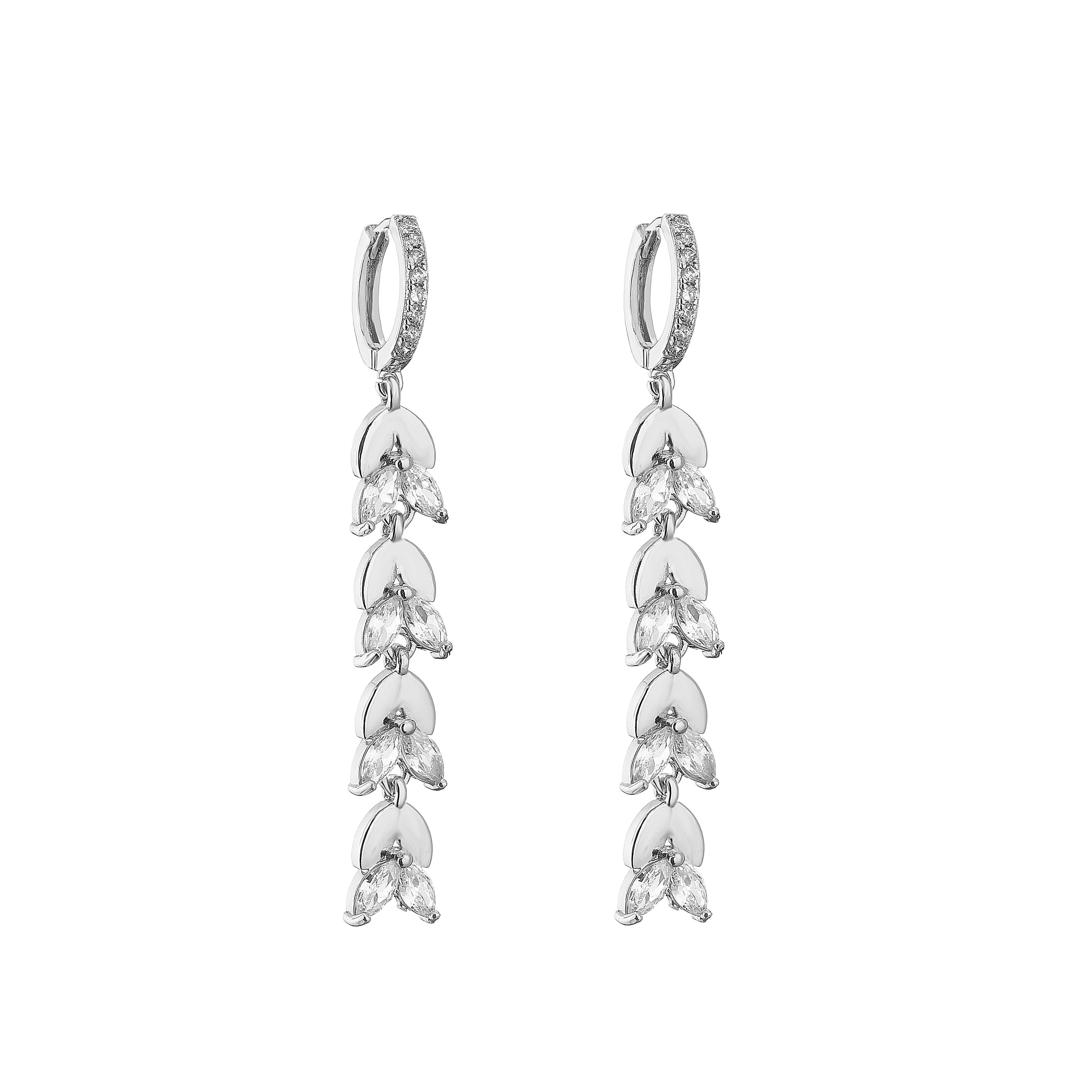 

HECHENG,Fashion Upscale Zircon, Zircon Wheat Ears Choker ,Charms Chain Necklaces Bracelet Earrings For Women