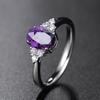 European-American High-End Adjustable Women's Ring with Colored Zircon, Light Luxury Style