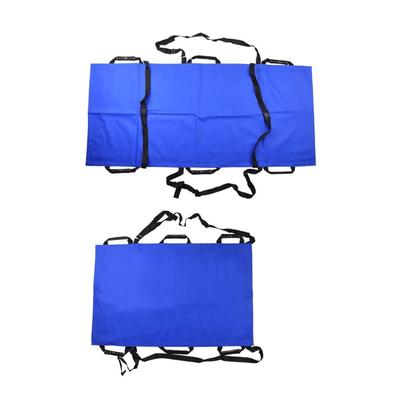Oxford Cloth Patient Transfer Sheet with Multiple Handle and Shoulder Straps, Waterproof Foldable Soft Stretcher with Storage Bag for Home and Outdoor