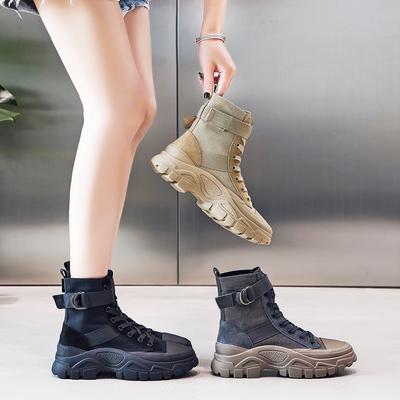 Women's Boots Autumn Three-color Motorcycle Thin Breathable Height-enhancing Short Boots