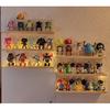 Clear Acrylic Display Shelf Case for Mini Funko Pop, Wooden Display Stand Riser 2 Layer Storage Rack for Decoration Action Figures Collectibles Toys,