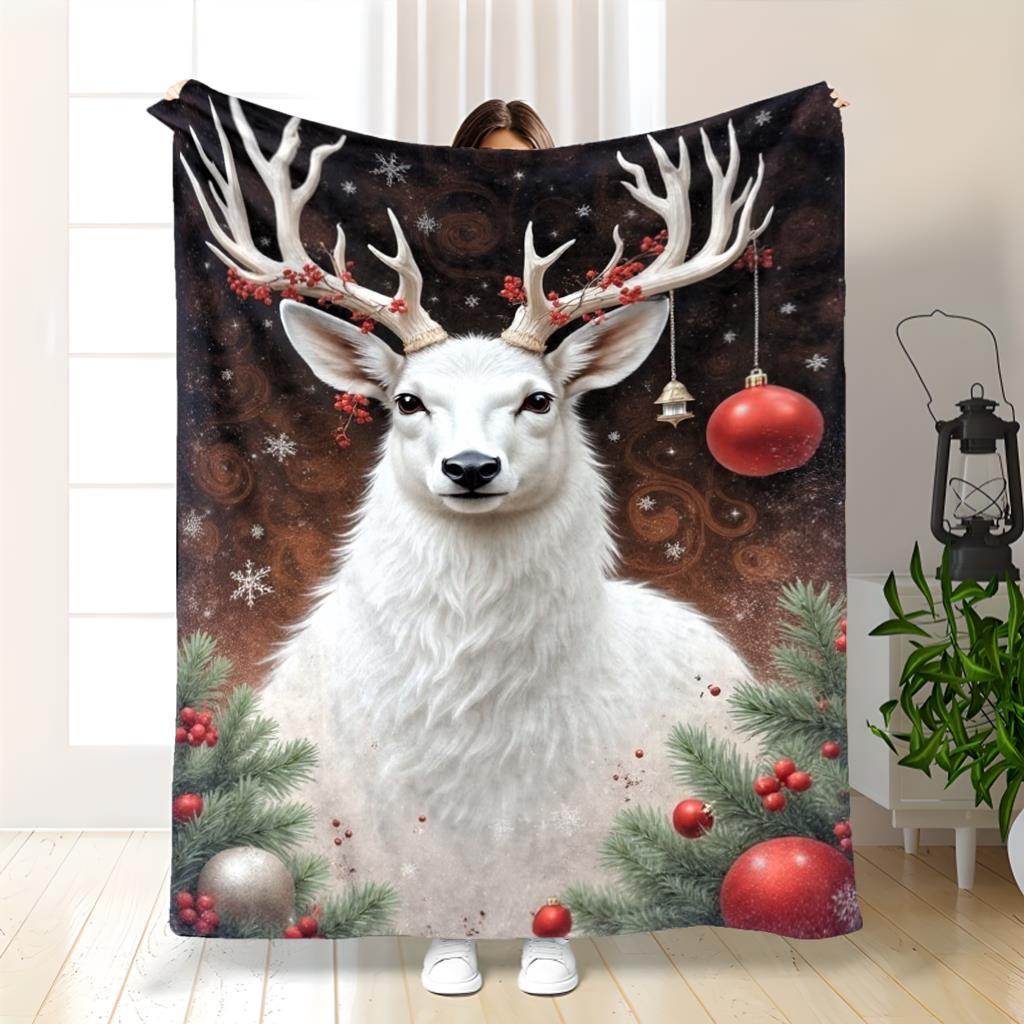 Luxurious 280gsm Flannel Blanket - Elegant White Home Decor Throw