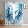 Cartoon Fish Tulle Sheer Window Curtains for Living Room Kitchen Children Bedroom Voile Hanging Curtain