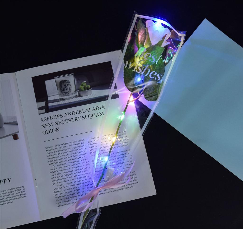 Led Glowing Artificial Silk Flowers Light up Rose Bouquet Valentines Mother's Day Gift for Home Wedding Centerpieces Party Decor