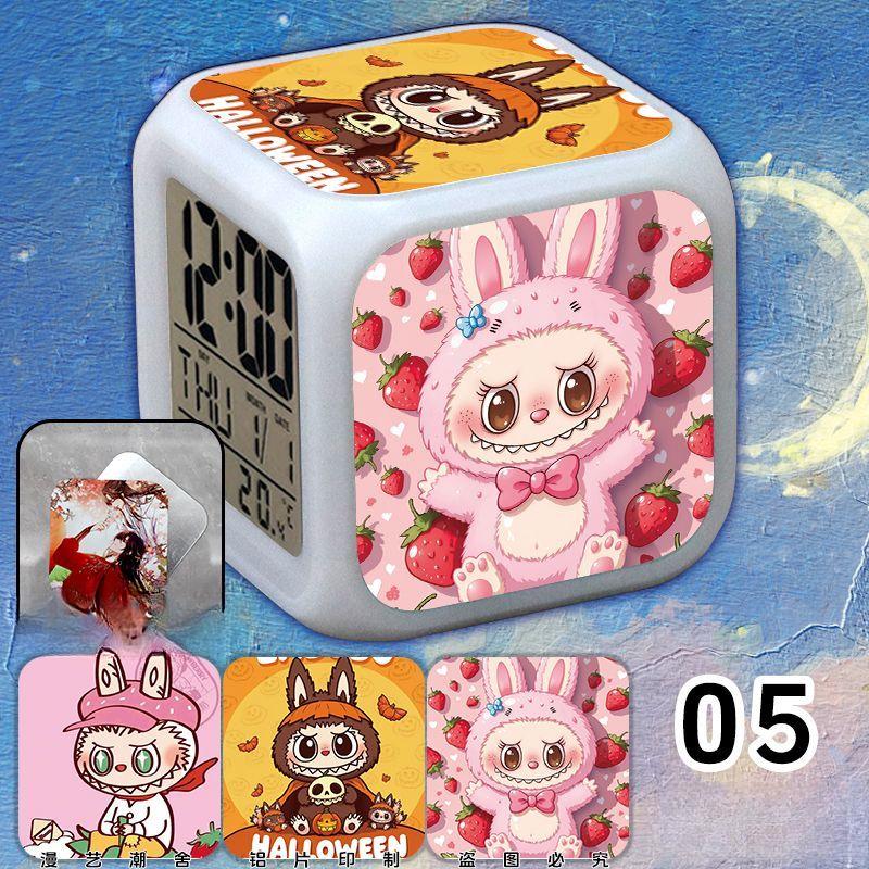 Cute  Electronic Alarm Clock with Seven-color Luminous Night Light Alarm Clock
