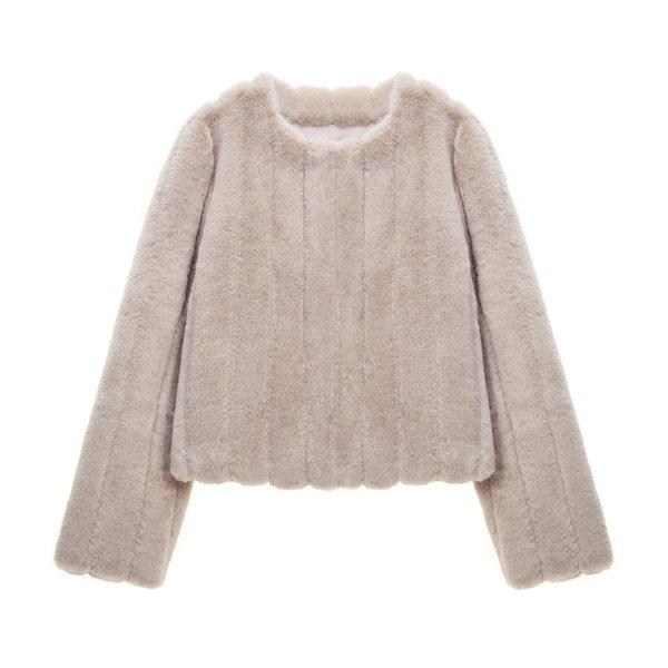 Faux Fur Jue Short Jacket  Ljk020krfkf 