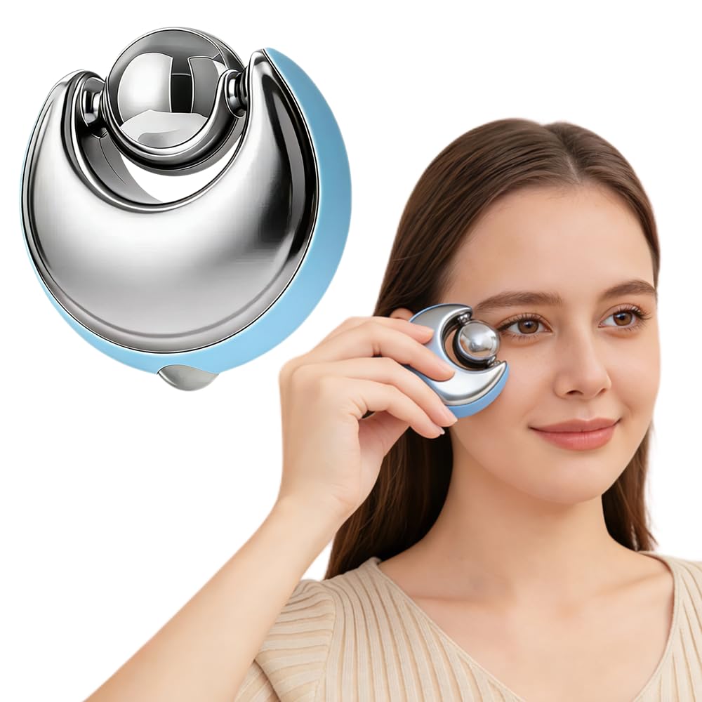 

Stainless Steel Facial No Charging Face Slimming Gua Face Body Cooling Face Swelling Daily Travel Microcurrent Facial Unisex Roller, Waterproof, синий