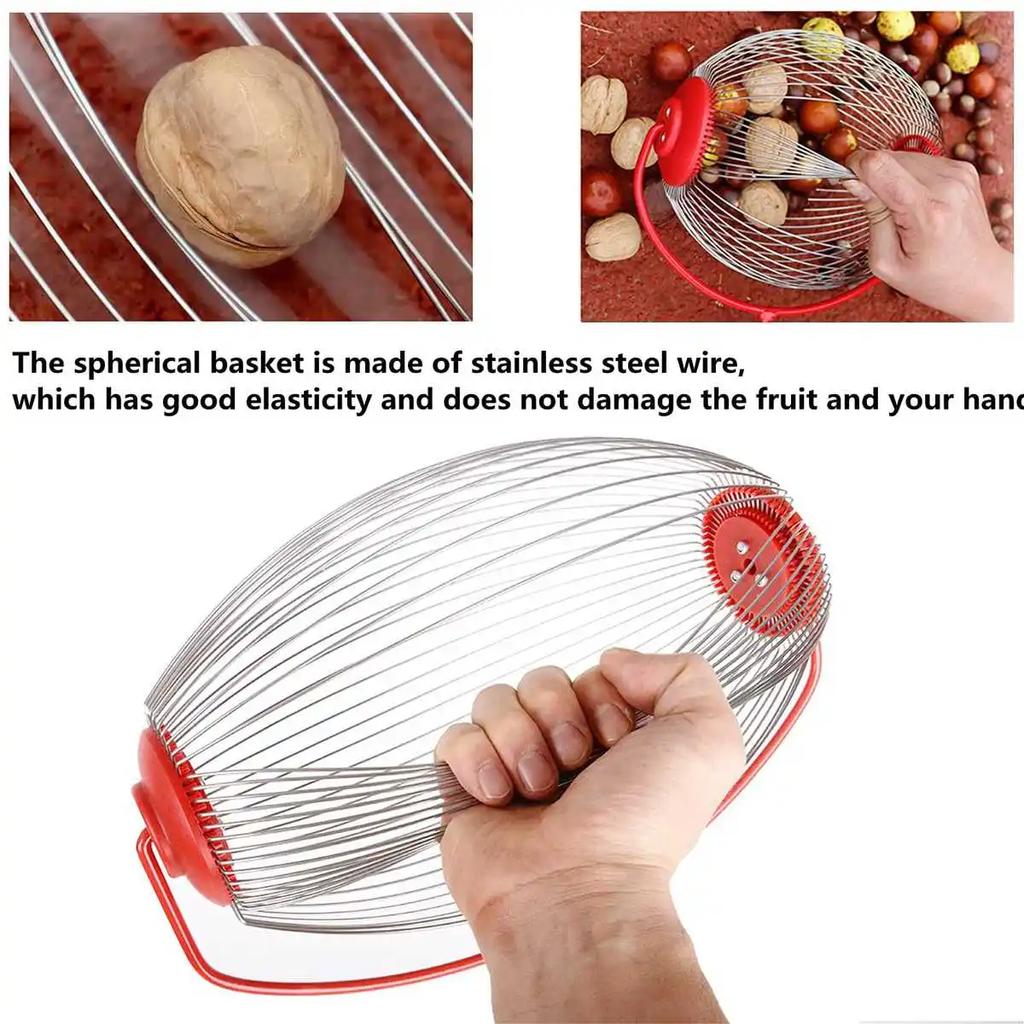 Nut Gatherer Garden Fruit Collector Nut Fruit Picker For Picking Up Nuts Chestnut Walnut Without Telescoping Pole With Stick