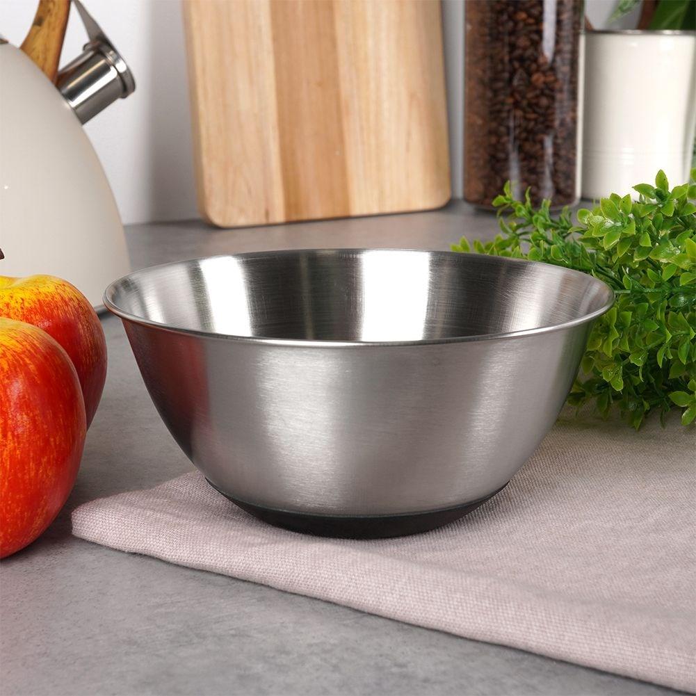 Miska kuchenna metalowa stalowa antypoślizgowa srebrna 15.5cm 700ml VILDE 259640