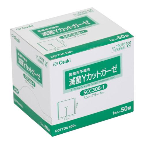 Osaki Sterile Y-Cut Gauze, Nonwoven, SCC308-1, 50 Sheets (50 Bags of 1 Sheet Each), General Medical Device, 19078