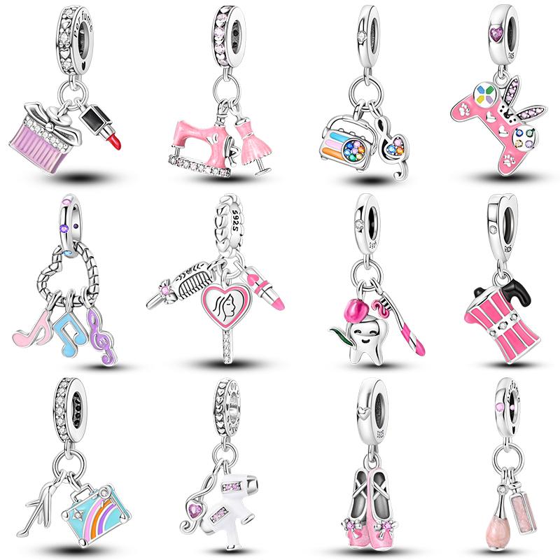 100 Copper Perfume Headphones Pink Princess Daily Charm Bead Charms Bead Charms Compatible With 3mm Authentic Bracelets Fine Do It Yourself Jewellery