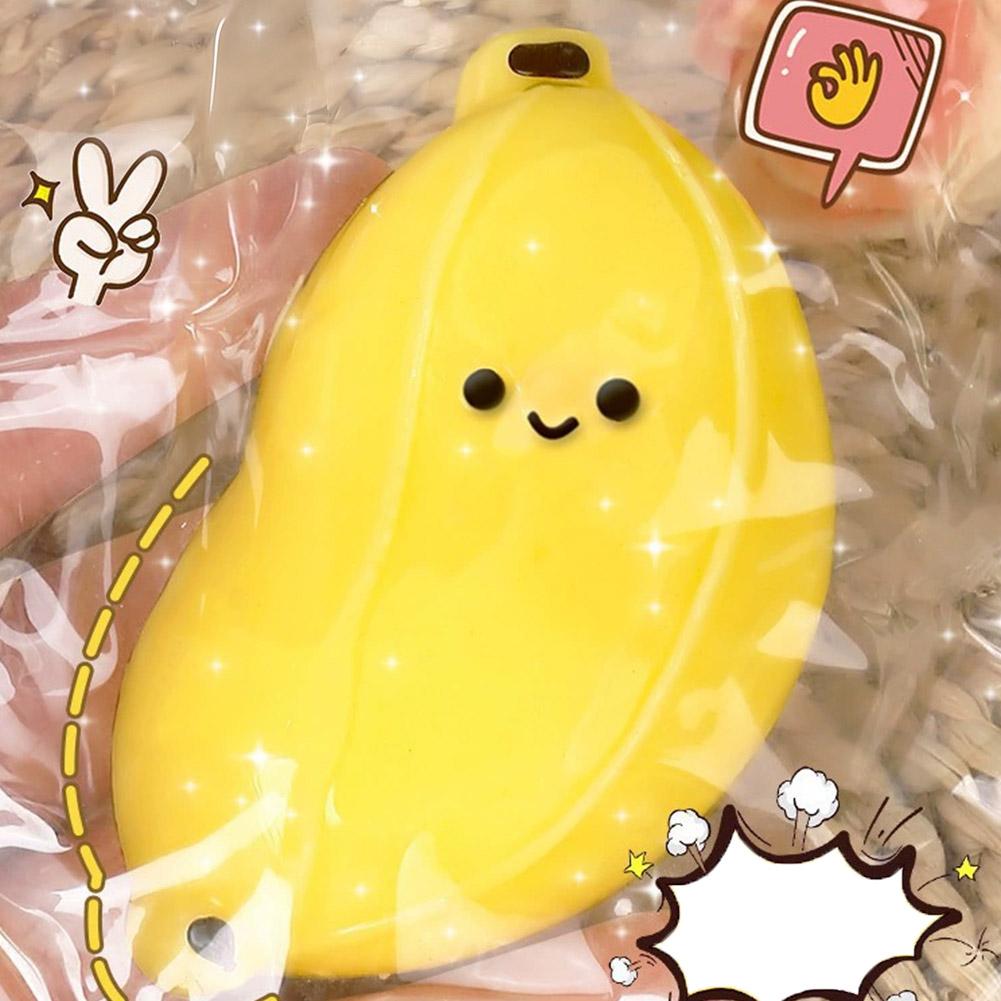 Kawaii Banana Squeezable Toy Cute Fruit Stress Relief Fidget Toy Soft Slow Rising Venting Sensory Toy for Kids Gift E4U2