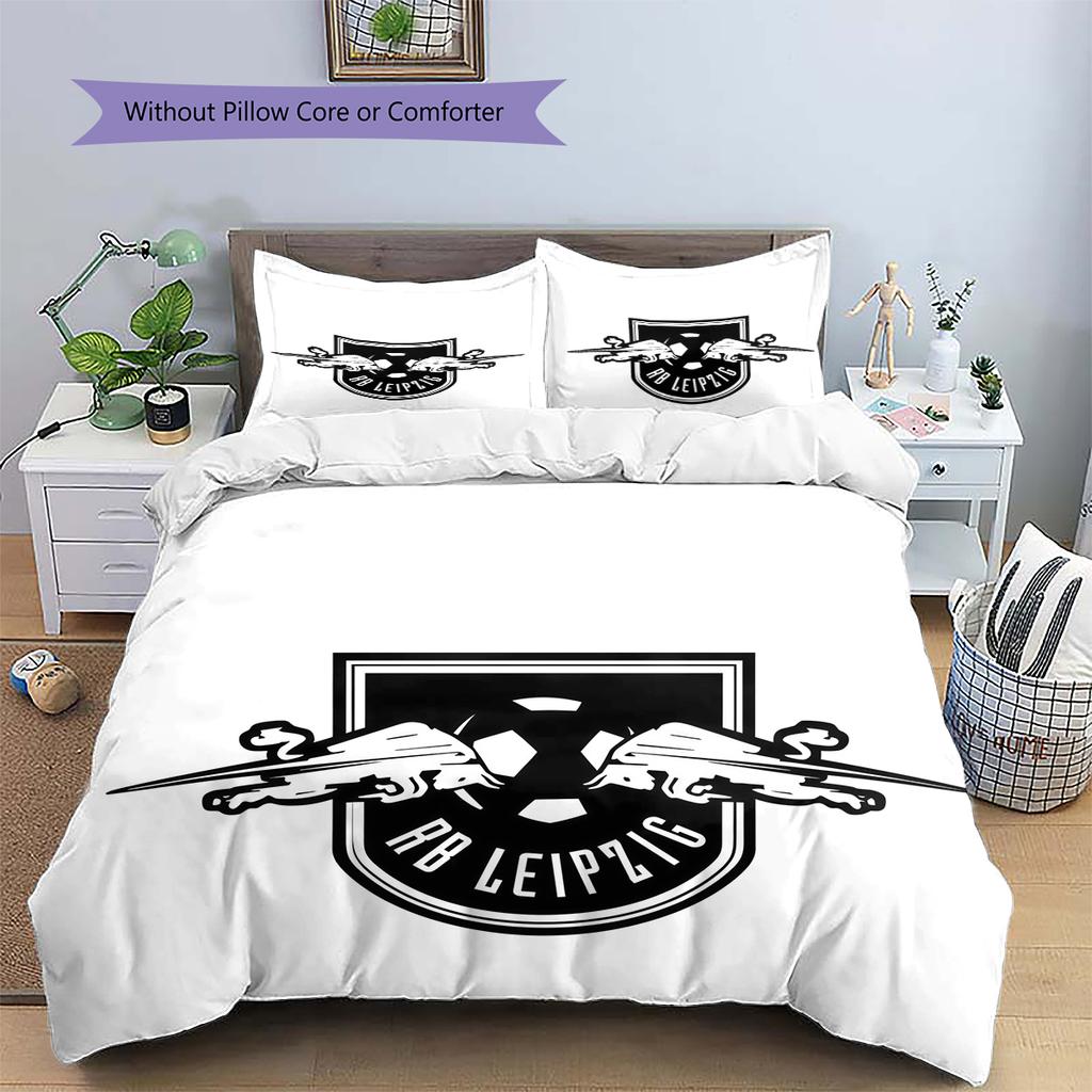 Biancheria da letto con motivo logo RB Leipzig Decorazione per la casa Regalo di compleanno (1 * copripiumino + 2 * federa, senza nucleo)