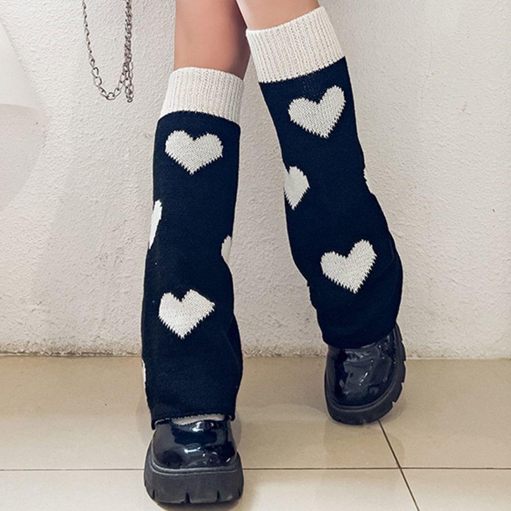 Star Pattern Punk Leg Warmers Cross Design Knitted Leg Warmers Leg Cover Accessories  Winter