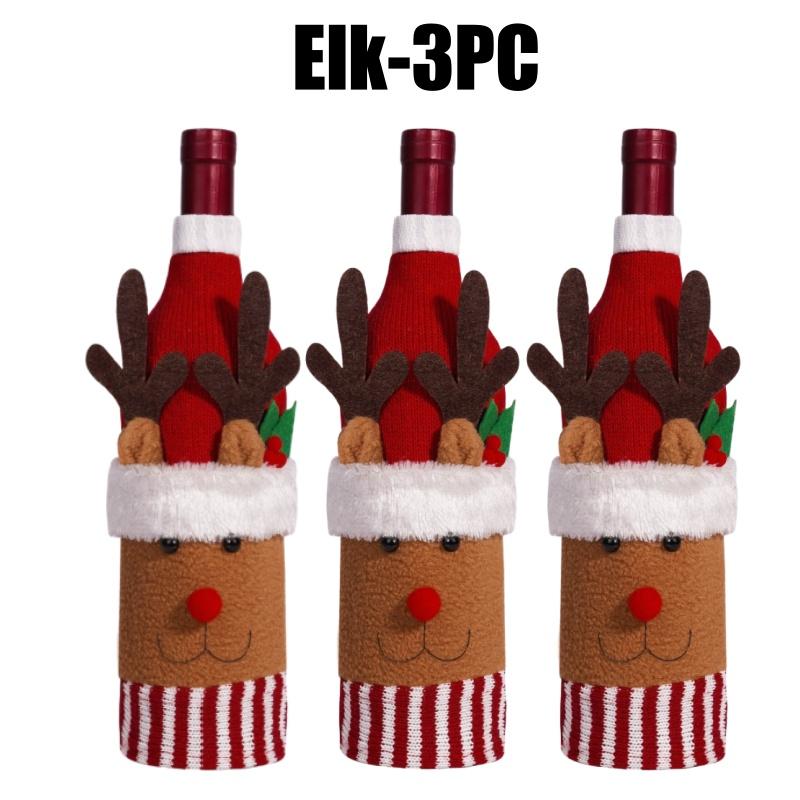 Holiday Knitted Wine Bottle Covers Christmas Sleeves Decorations for Wine Champagne Festive Gift Wrap Bottle Covers