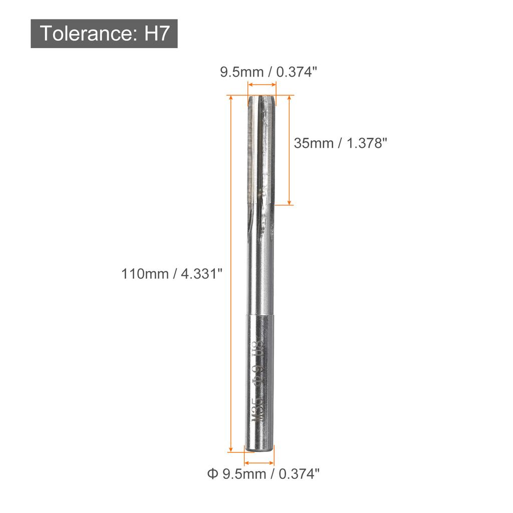 Chucking Reamer 2.5mm-13mm H7 Machine Reamer Straight Flute M35 High Speed Steel Reamer Bit for Steel Aluminum Plastic Wood