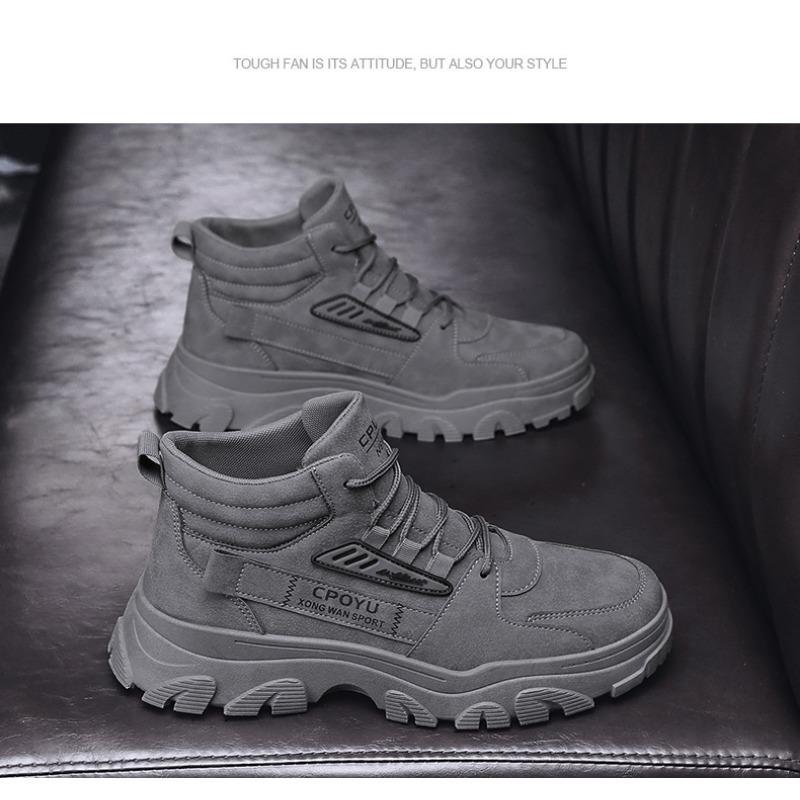 Men S High Top Waterproof Anti Slip Martin Boots For Spring Outdoor Work
