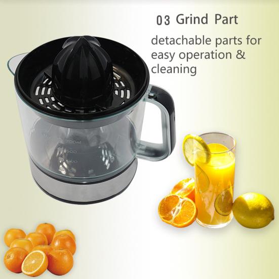 Electric Juicer with Scale Automatic Rotating Motor Non-slip Comfortable Handle EU Plug Low Noise Electric Orange Juicer for Home