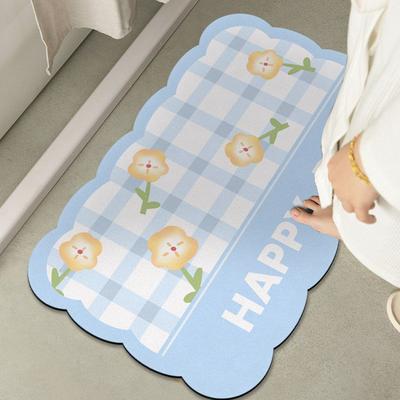 Simple Modern Diatom Mud Bathroom Door Mat, Soft Water Absorption Toilet Non-slip Mat, Toilet Quick-drying Mat, Wear-resistant