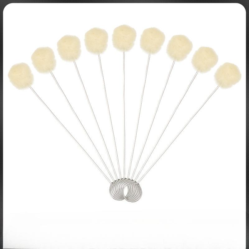 10PCS Dyeing Wool Ball Brush for Leather Carving Dyeing Paste Coloring Leather Care Tool