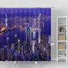 Landscape Shower Curtain New York City Night Scenery Waterproof Bath Curtain Set Polyester With Hook Bathroom Supplies Decorate