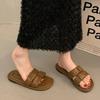 New flat-bottomed one-word cool slippers, high-end student soft-bottomed beach slippers, women's summer