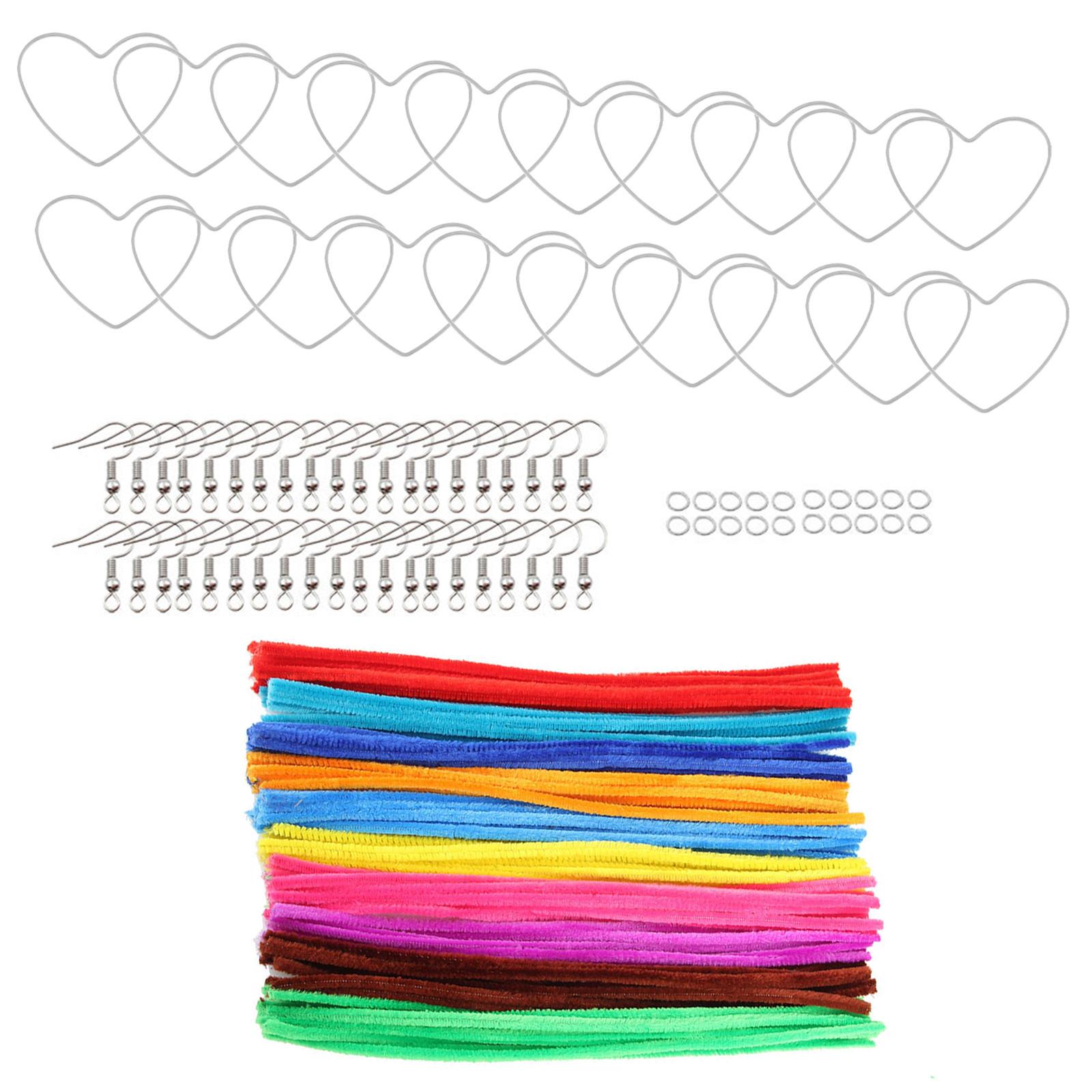 

Набор серег-подвесок в форме сердца любви, сделанных своими руками, ручная работа, крючки для ношения в ушах с соединительным кольцом и гибкими скрученными плюшевыми стержнями 20