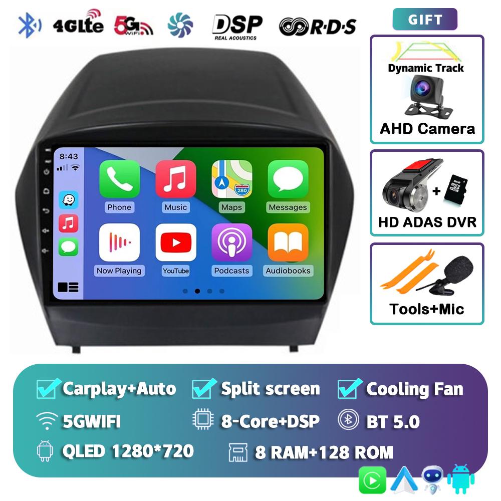 Android 14 Carplay Auto WIFI+4G Car Radio For Hyundai Tucson 2 LM IX35 2009-2015 Multimedia Video Player Navigation GPS DSP 2din