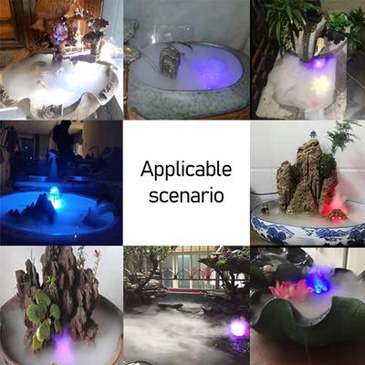 Atomizing Mini Ultrasonic Atomizer Halloween Party Decoration LED Fountain Pond Spray Garden Aquarium Landscape Spray Decoration