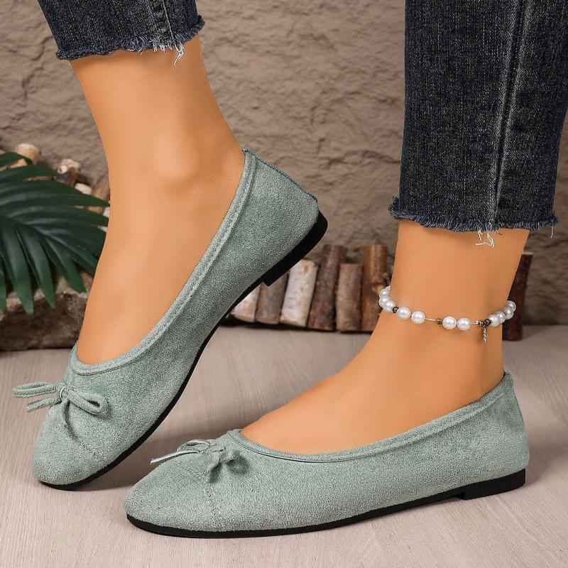 New Round Toe Retro Woman Shoes  Suede Casual Flat Shoes Fashion Shallow Slip on Ladies Elegant Ballerinas Shoes Soft Sole Flats