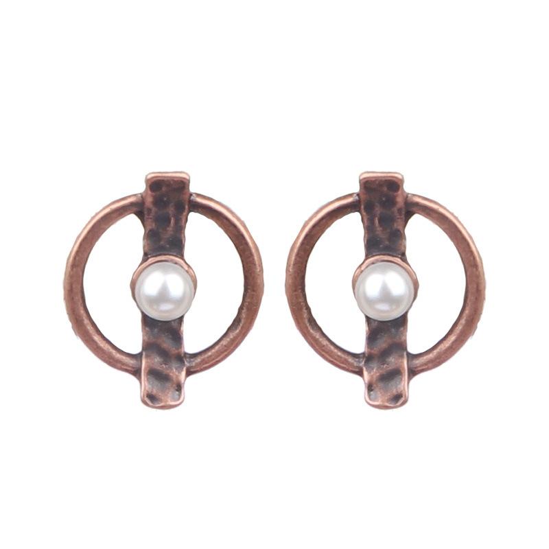 Ethnic Bohemian Vintage Wooden Beaded Dangle Earrings For Women Geometric Hoop Tassel Antique Gold Color Earrings Pendientes