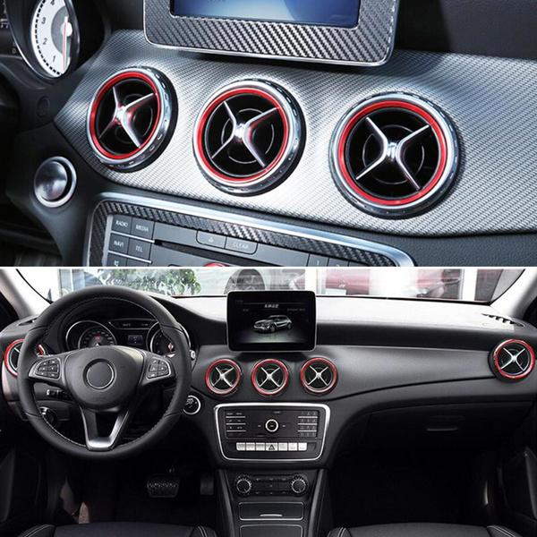5Pc Red ForA B CLA GLA Class W176 Air Vent Outlet Ring Cover Trim