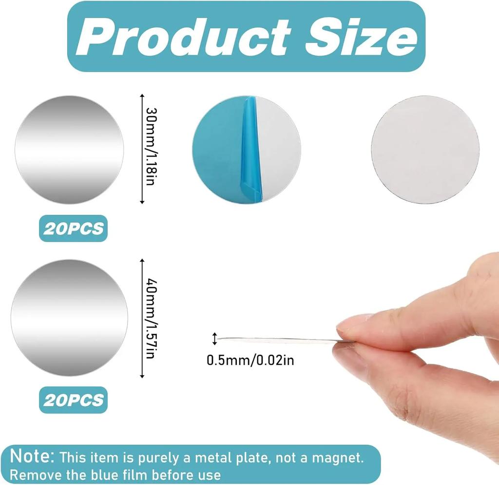 50/1PCS Universal Metal Plate for Magnetic Car Phone Holder Stands Adhesive Disk Iron Sheet Magnetic Mount for IPhone Samsung