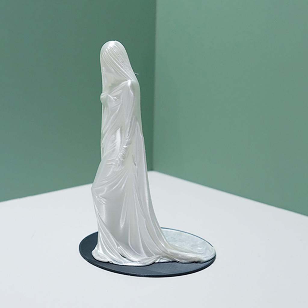 Veiled Lady Statue 3D Printed Goddess Sculpture, Mysterious Female Figurine with Robe, Dark Gothic Sculpture Home Decor for Desk Bookshelf,