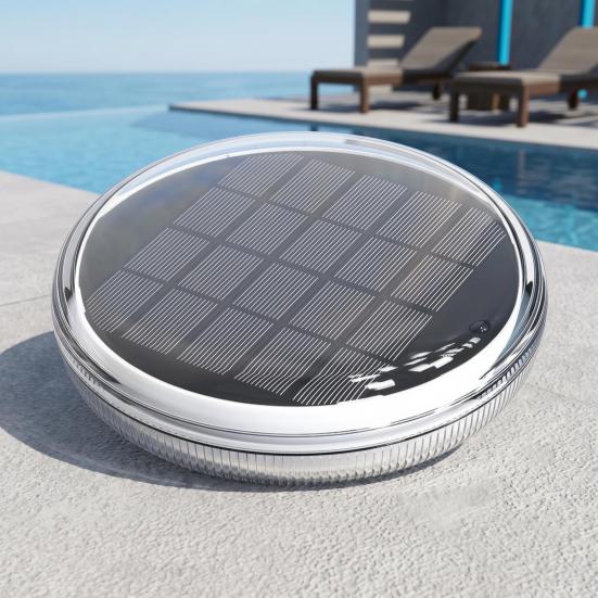 Lumière de Piscine Flottante Solaire avec Télécommande 12 Modes d'Éclairage Fonction Minuterie Étanche IP67 Lumière Flottante Solaire pour Piscines