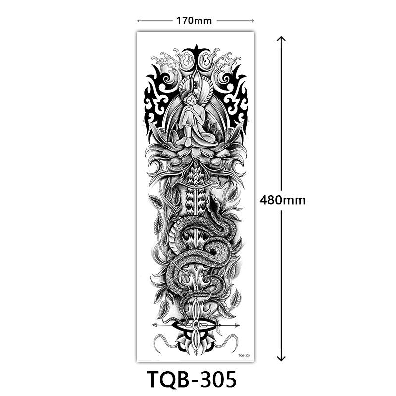 Full Arm Tattoo Sticker, Full Arm Big Picture Tattoo Sticker, Flower Arm Tattoo Sticker Tattoo