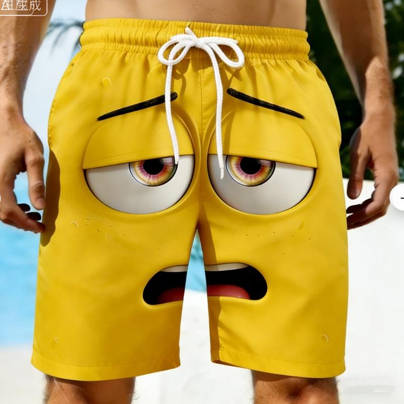 Men's Summer Shorts 3D Big Eyes Printed Clothes Fashion Hawaiian Shorts Male Swim Shorts Men Loose Shorts