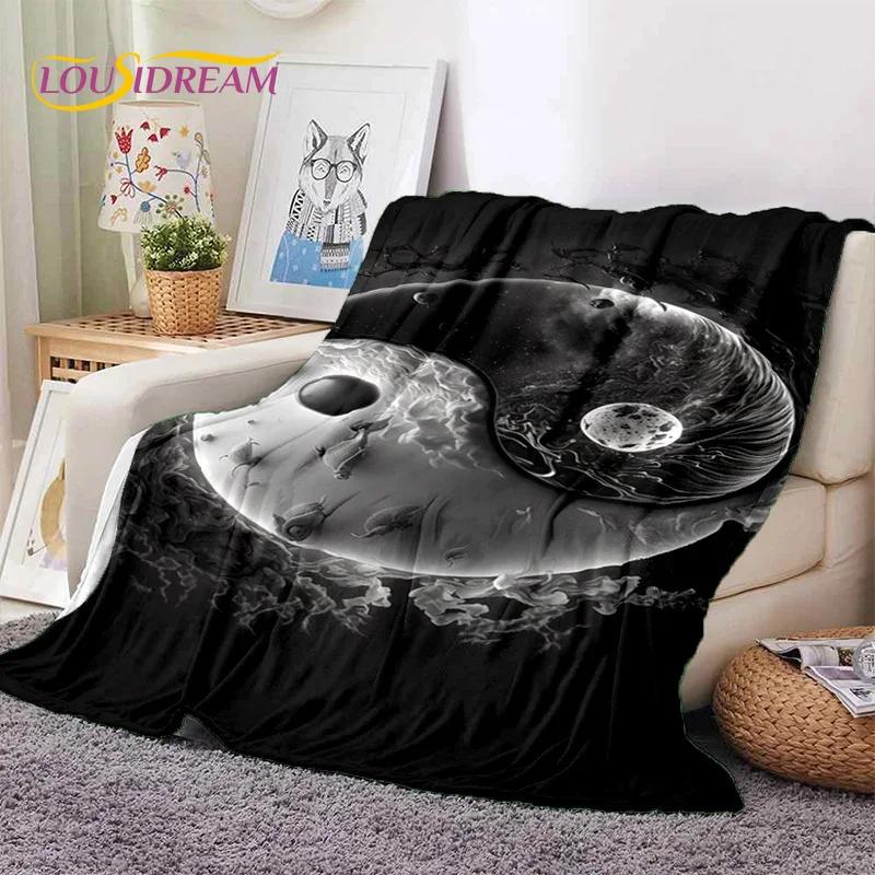 Nature Yin Yang Chinese Tai Chi Bagua Soft Flannel Blankets,Throw Blanket Comfortable Blanket for Picnic Beds Home Bedroom Gift