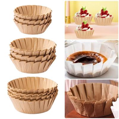 Oilproof Baking Papers 4/6/8inch Basques Cake Paper for Cake Muffins Oven Microwave Cooking