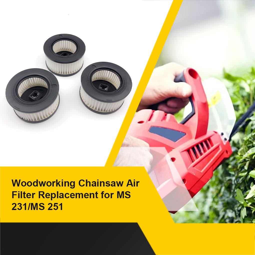 Pack of 3 Woodworking Air Filter Tree Pruning Power Saw Filters Chainsaws Accessories Replacing Parts Gardening Tool