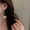 Womens Heart Shaped Dangle Earrings Fashion Long Crystal Pendant Wedding Party Gift Jewelry Accessories Dangling Earrings
